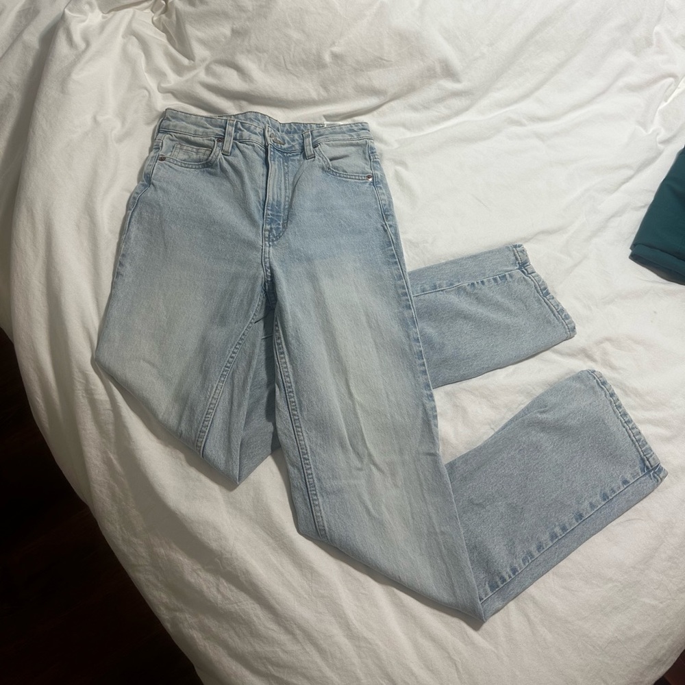 H&M Light Wash Vintage Straight  High Waist Leg Jeans